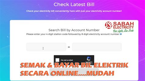 Semak & Bayar Bil Elektrik SESB Secara OnlineSungguh Mudah.